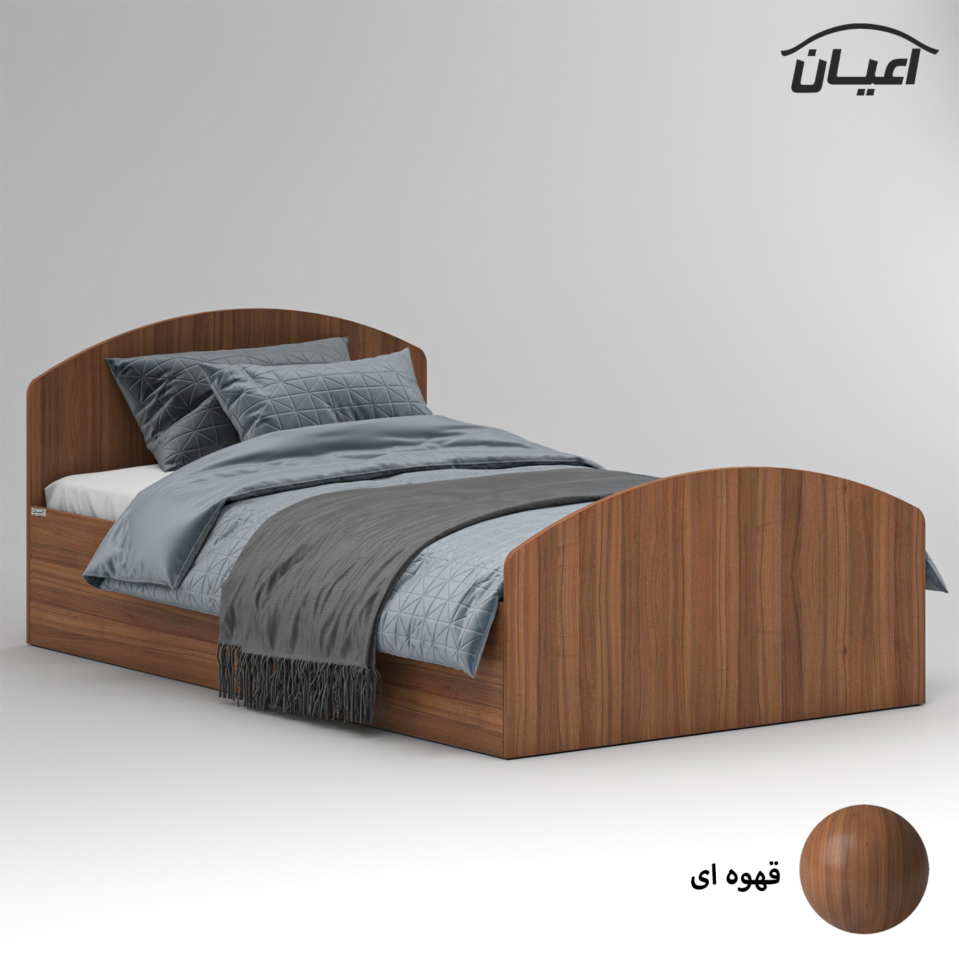 تخت خواب ملامینه یک نفره اعیان مدل FH972 سایز 120x200 سانتی متر