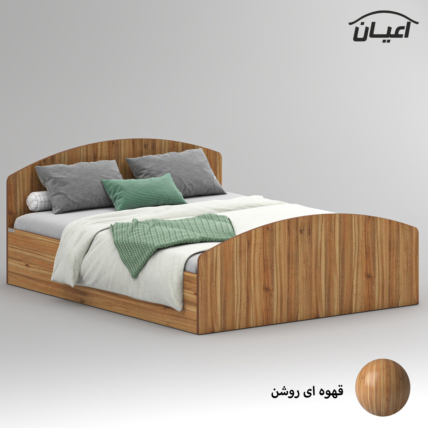 تخت خواب ملامینه دو نفره اعیان مدل FH973 سایز 160x200 سانتی متر