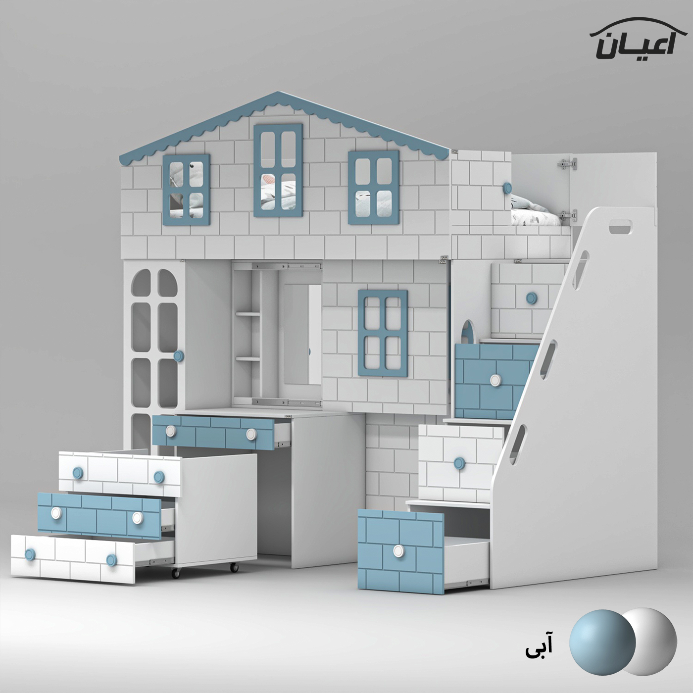 تخت خواب ام دی اف یک نفره اعیان مدل FH926 سایز 90x200 سانتی متر