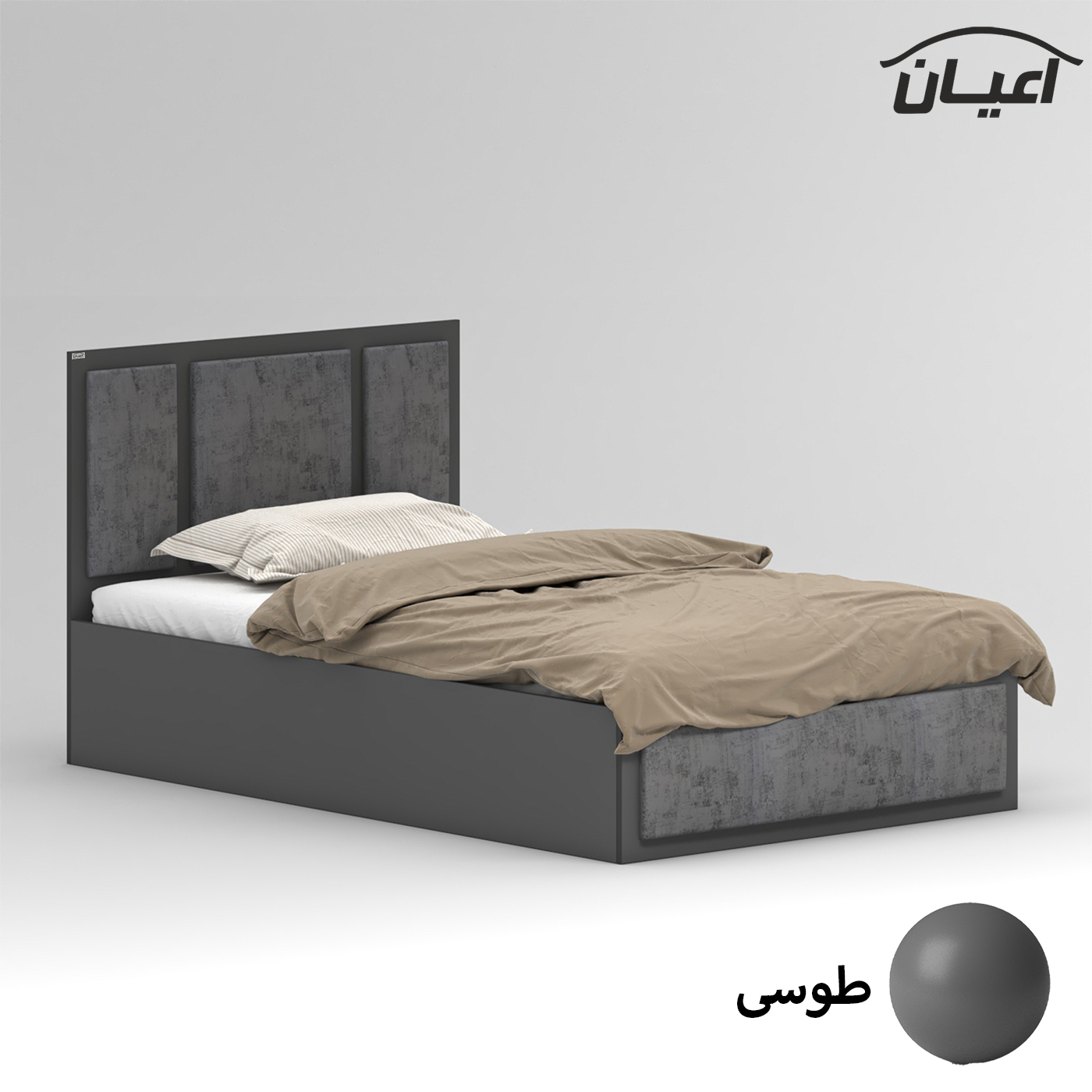 تخت خواب ملامینه یک نفره اعیان مدل FH959 سایز 120x200 سانتی متر