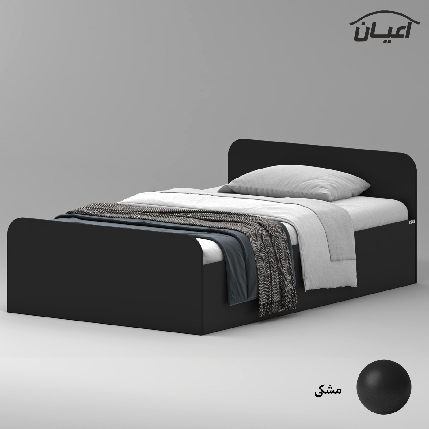 تخت خواب ملامینه یک نفره اعیان مدل FH932 سایز 120x200 سانتی متر