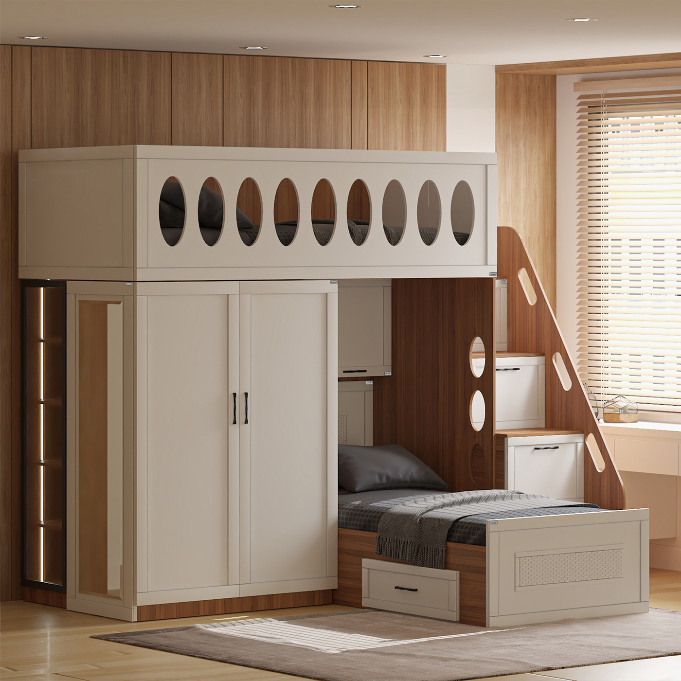 تخت خواب ام دی اف یک نفره اعیان مدل FH927 سایز 90x200 سانتی متر