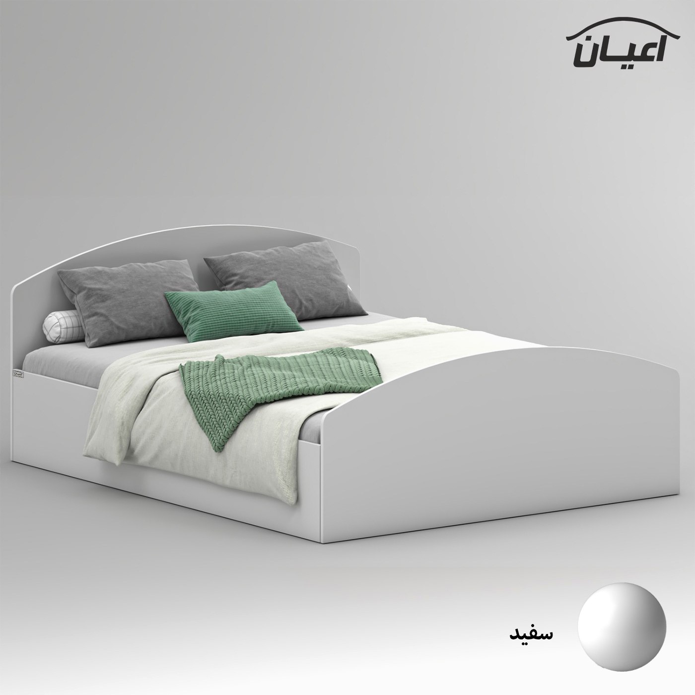 تخت خواب ملامینه دو نفره اعیان مدل FH973 سایز 160x200 سانتی متر