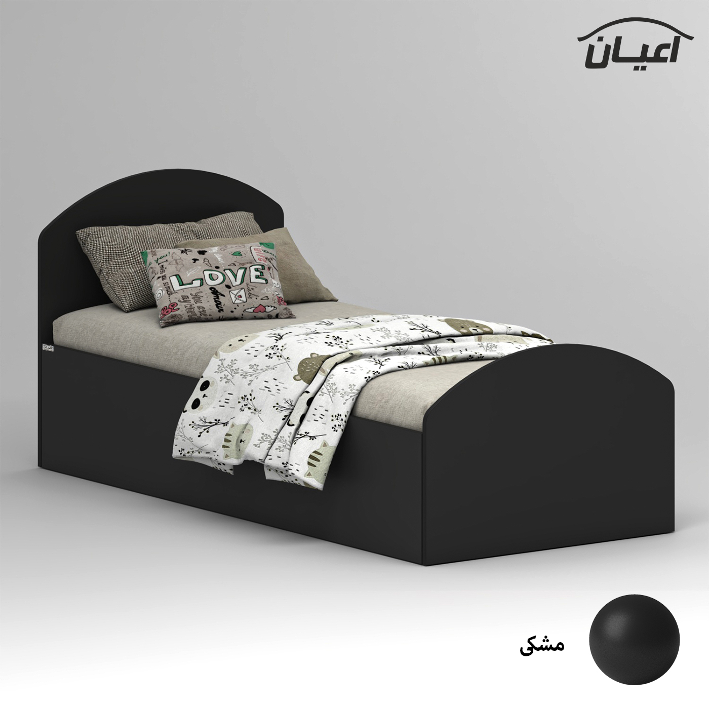 تخت خواب ملامینه یک نفره اعیان مدل FH970 سایز 80x180 سانتی متر