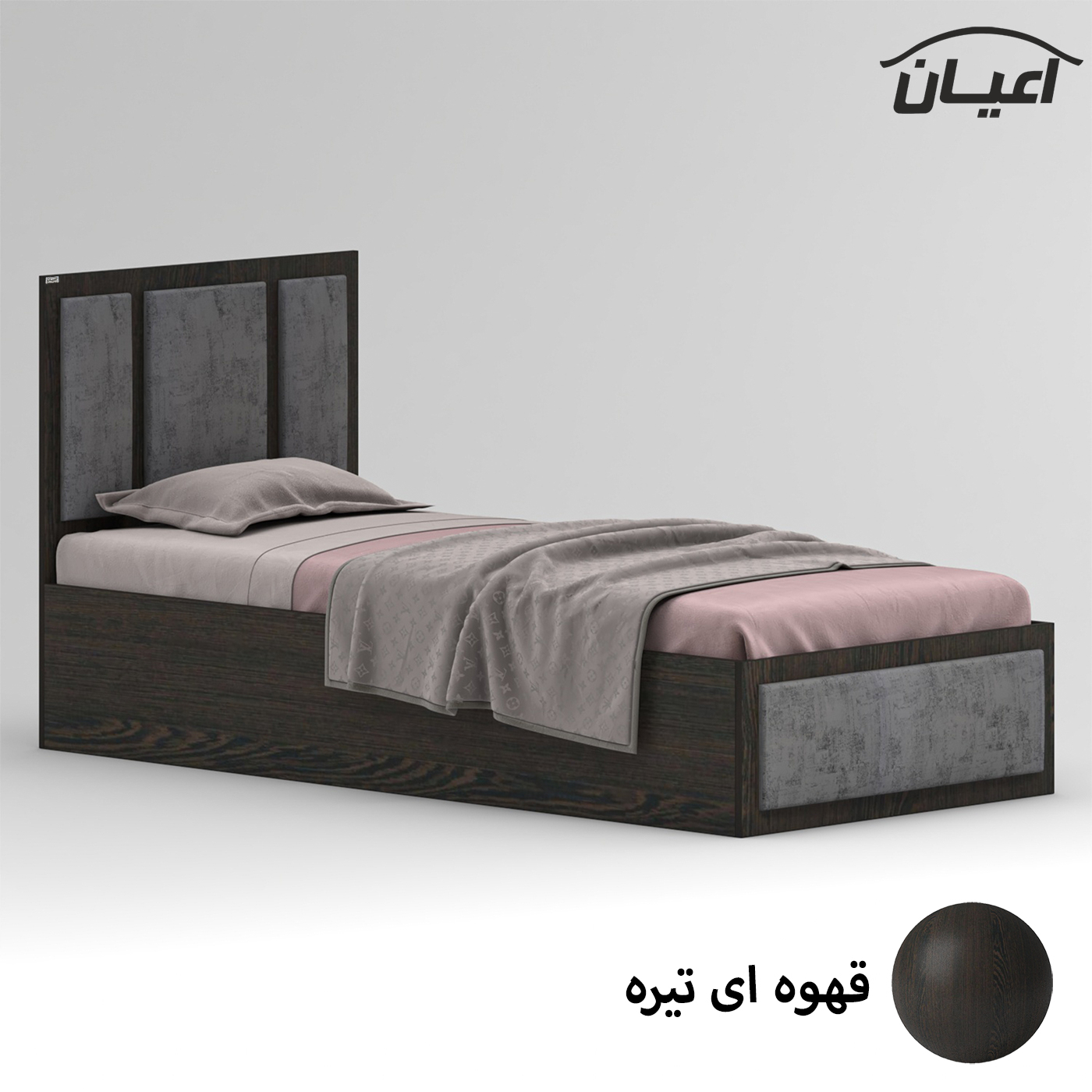 تخت خواب ملامینه یک نفره اعیان مدل FH960 سایز 90x200 سانتی متر