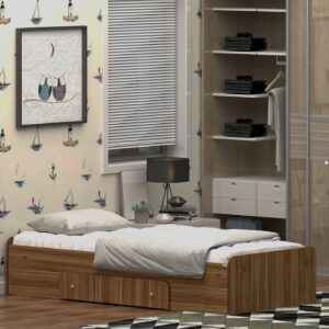 تخت خواب ملامینه یک نفره اعیان مدل FH967 سایز 90x200 سانتی متر