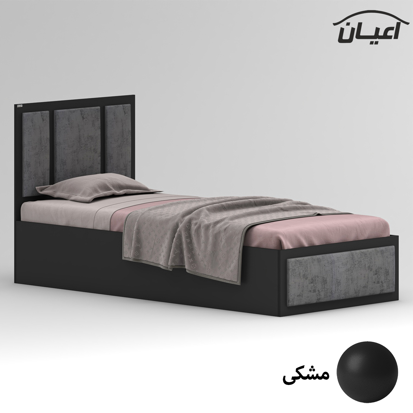 تخت خواب ملامینه یک نفره اعیان مدل FH960 سایز 90x200 سانتی متر