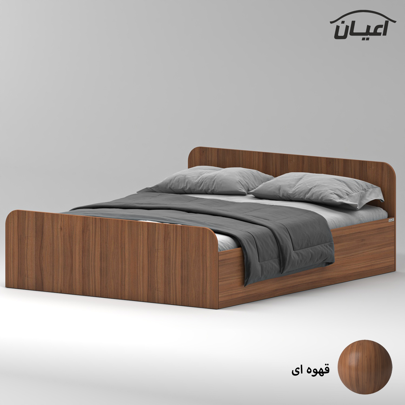 تخت خواب ملامینه دو نفره اعیان مدل FH933 سایز 160x200 سانتی متر