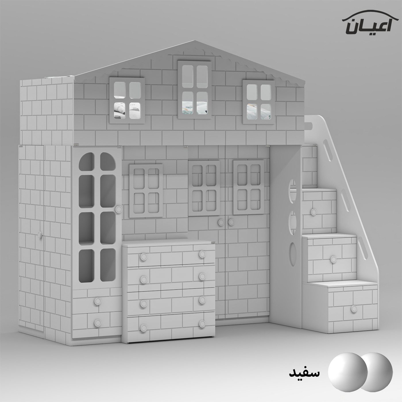 تخت خواب ام دی اف یک نفره اعیان مدل FH926 سایز 90x200 سانتی متر