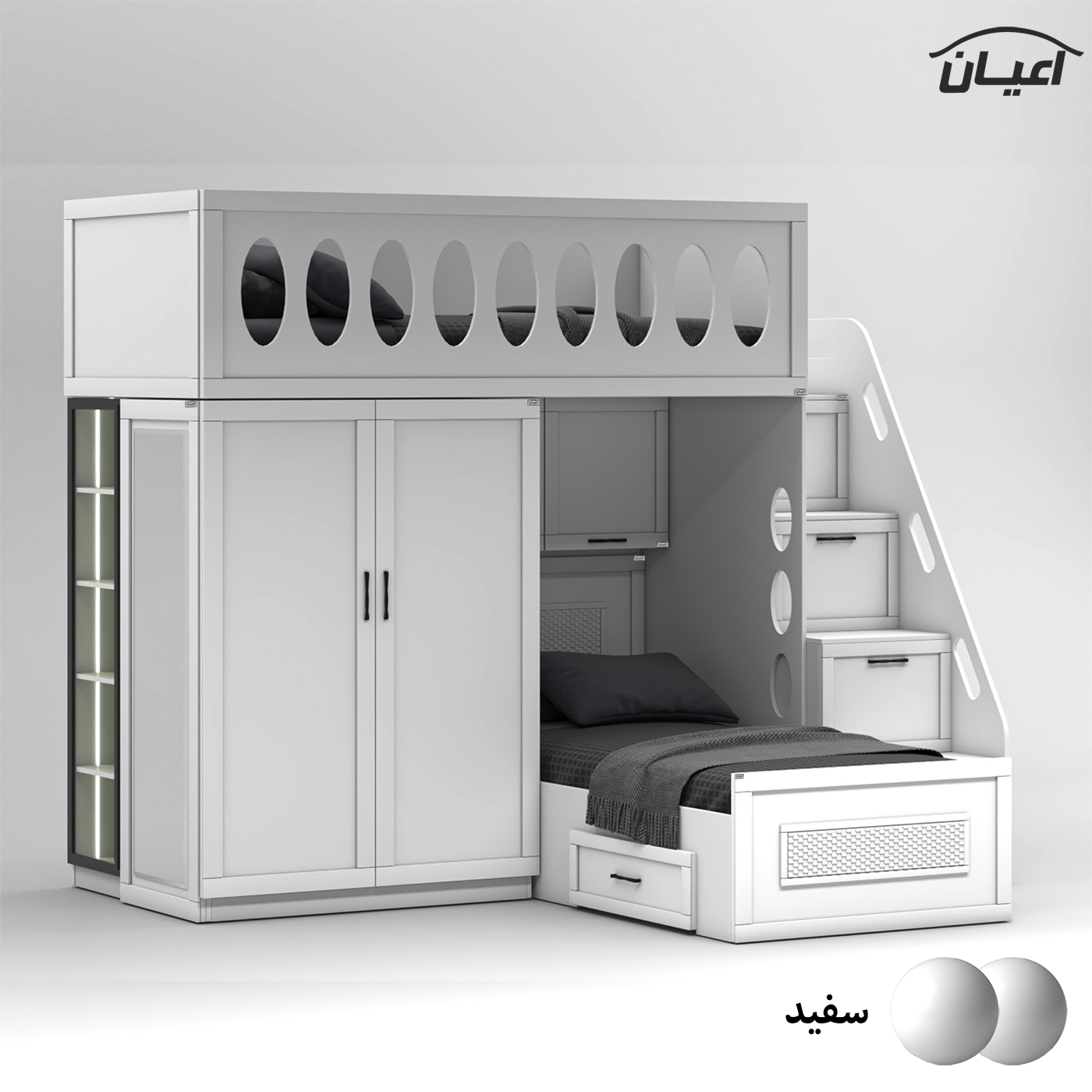 تخت خواب ام دی اف یک نفره اعیان مدل FH927 سایز 90x200 سانتی متر