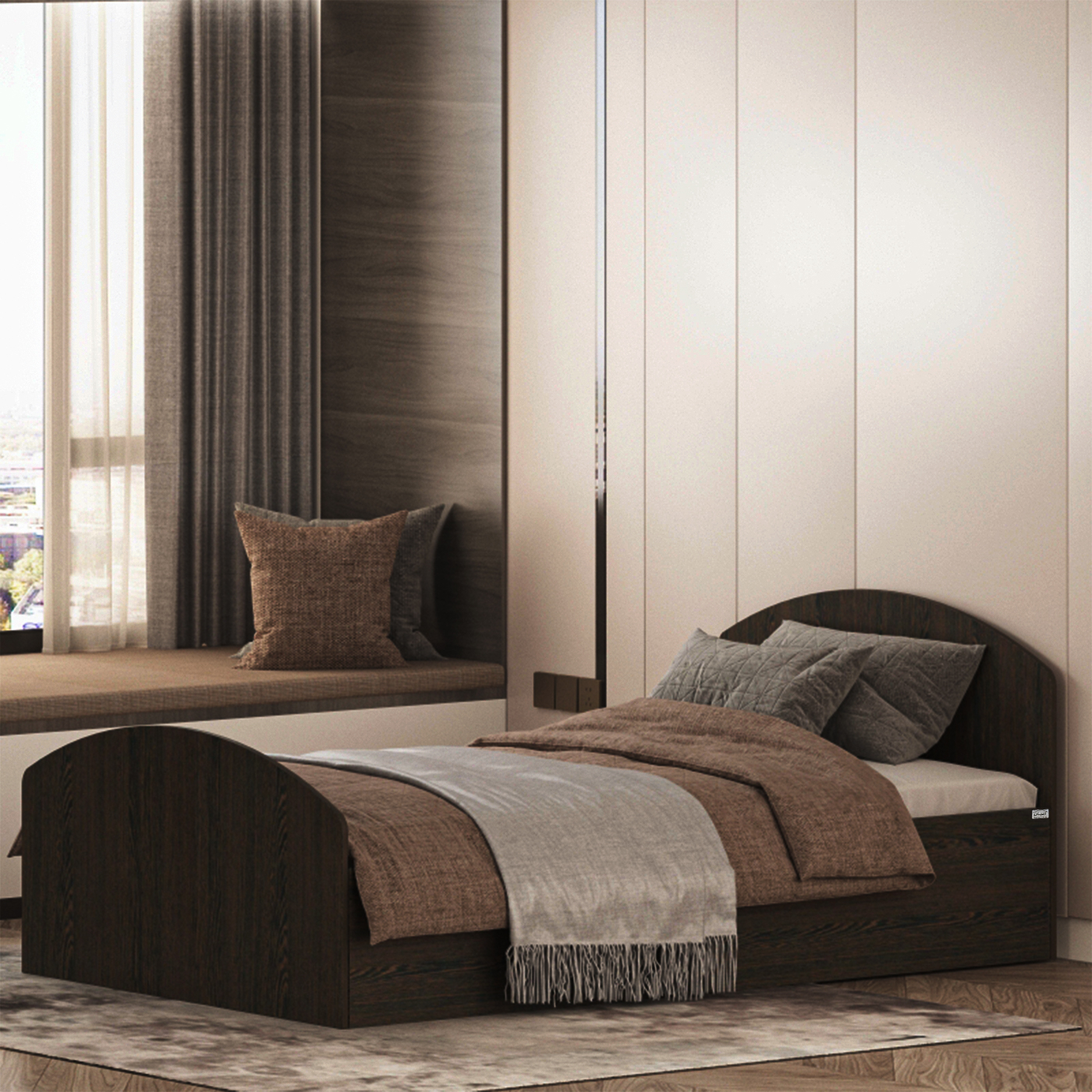 تخت خواب ملامینه یک نفره اعیان مدل FH972 سایز 120x200 سانتی متر