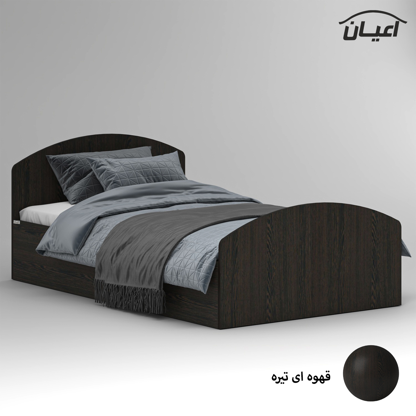 تخت خواب ملامینه یک نفره اعیان مدل FH972 سایز 120x200 سانتی متر