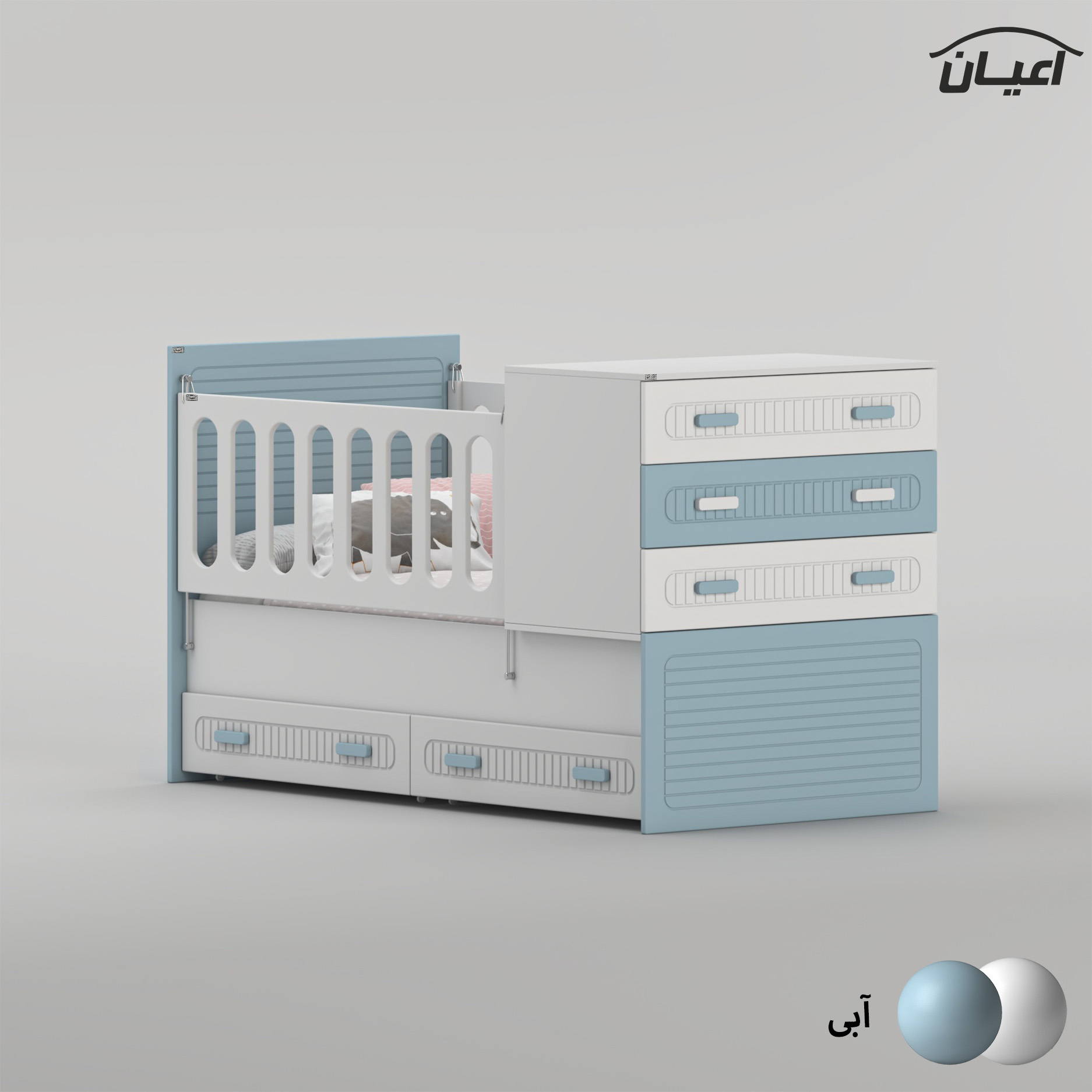 تختخواب کودک اعیان مدل FH1006 سایز 180 × 80 سانتی متر