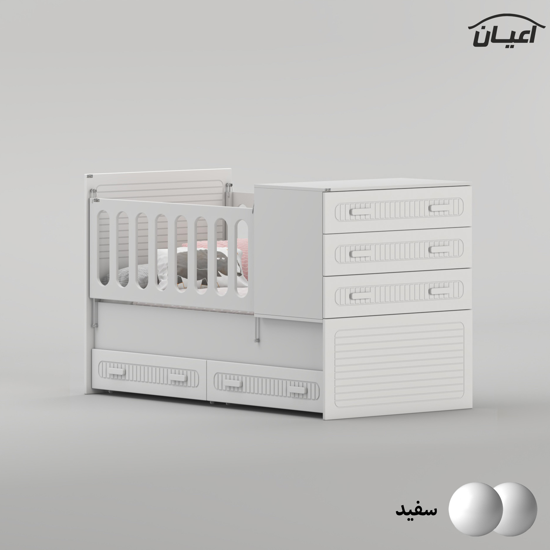 تختخواب کودک اعیان مدل FH1006 سایز 180 × 80 سانتی متر