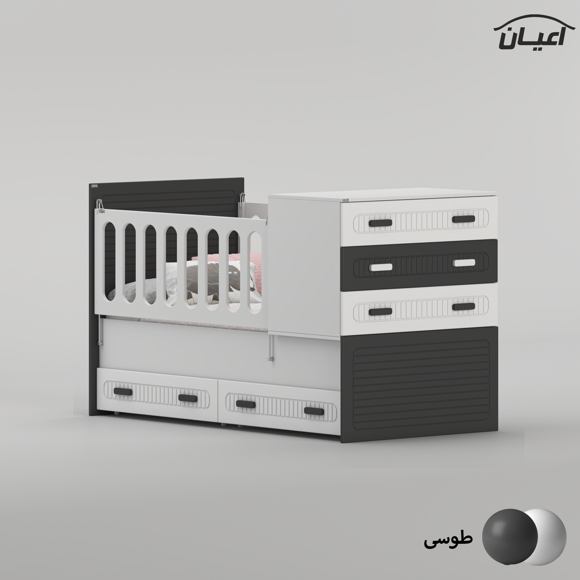 تختخواب کودک اعیان مدل FH1006 سایز 180 × 80 سانتی متر