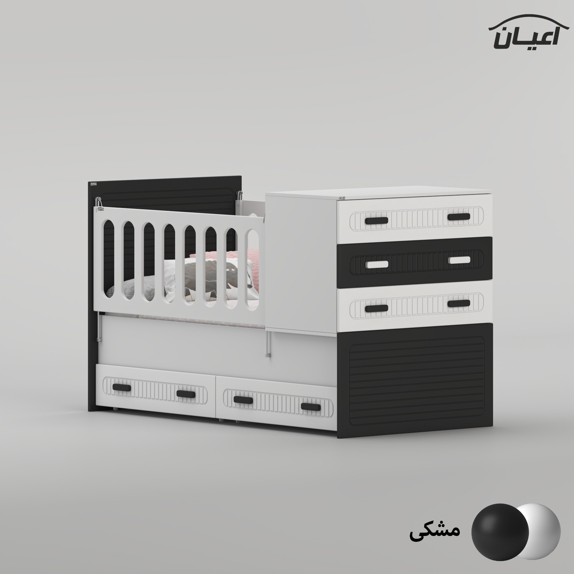 تختخواب کودک اعیان مدل FH1006 سایز 180 × 80 سانتی متر