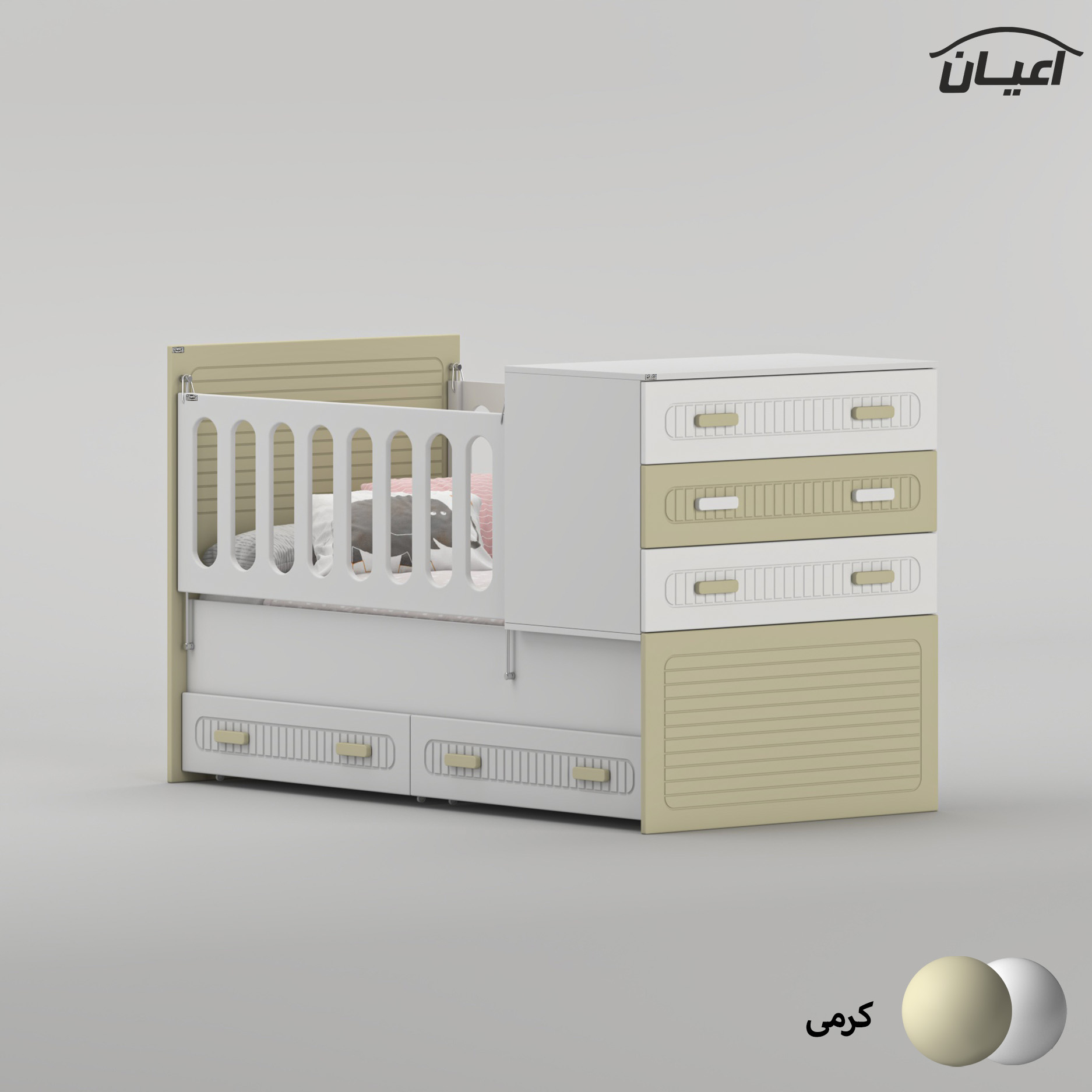 تختخواب کودک اعیان مدل FH1006 سایز 180 × 80 سانتی متر