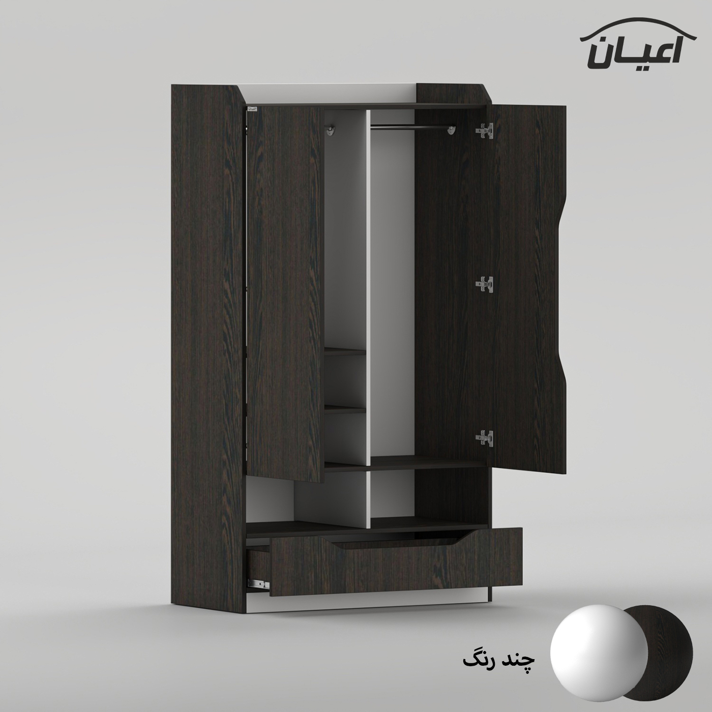 سرویس خواب ملامینه دو نفره اعیان مدل FH998 سایز 160x200 سانتی متر مجموعه 6 عددی