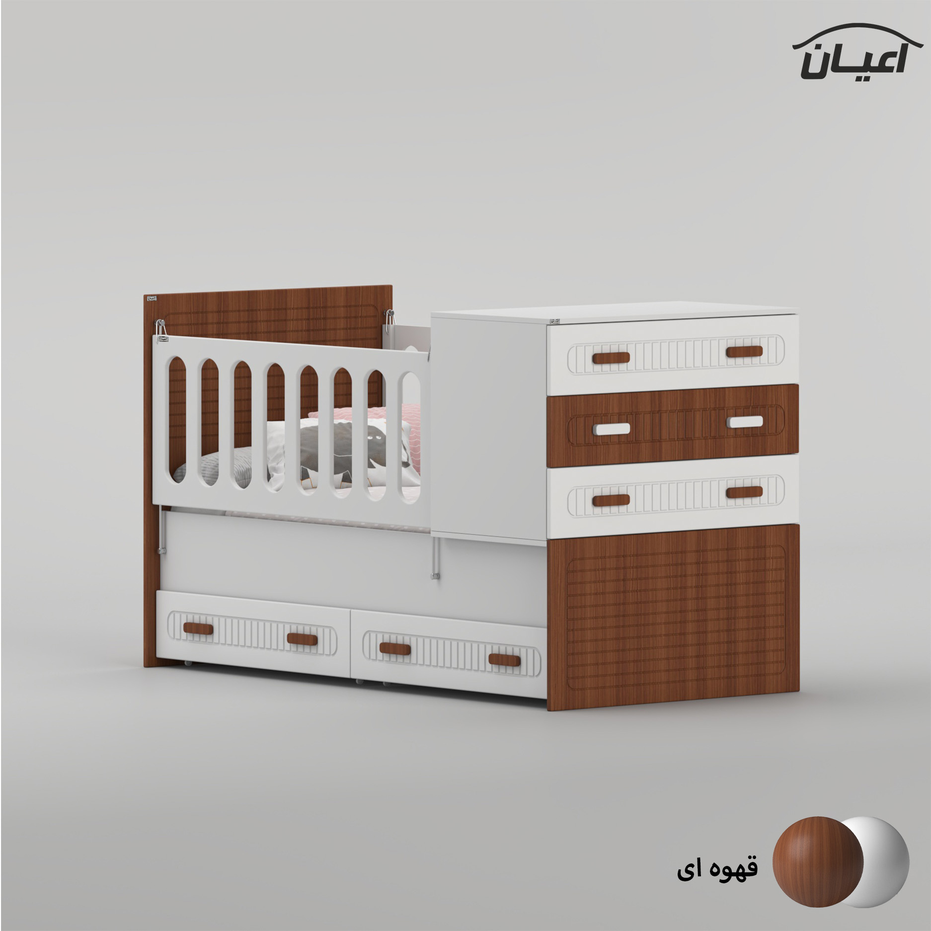 تختخواب کودک اعیان مدل FH1006 سایز 180 × 80 سانتی متر