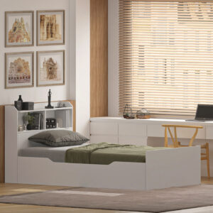تخت‌خواب ملامینه یک و نیم نفره اعیان مدل FH987 سایز 120 * 200 سانتی‌متر