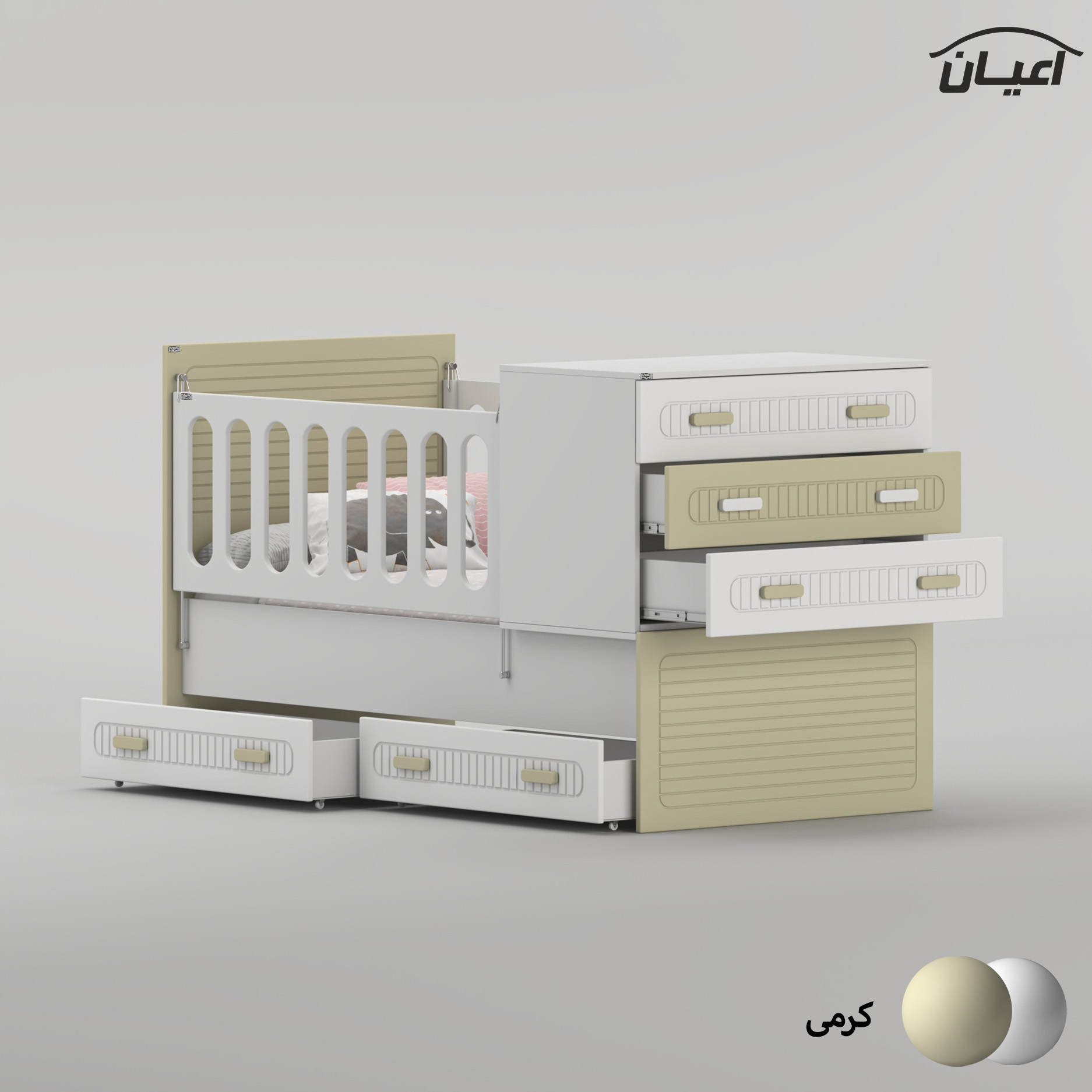 تختخواب کودک اعیان مدل FH1006 سایز 180 × 80 سانتی متر