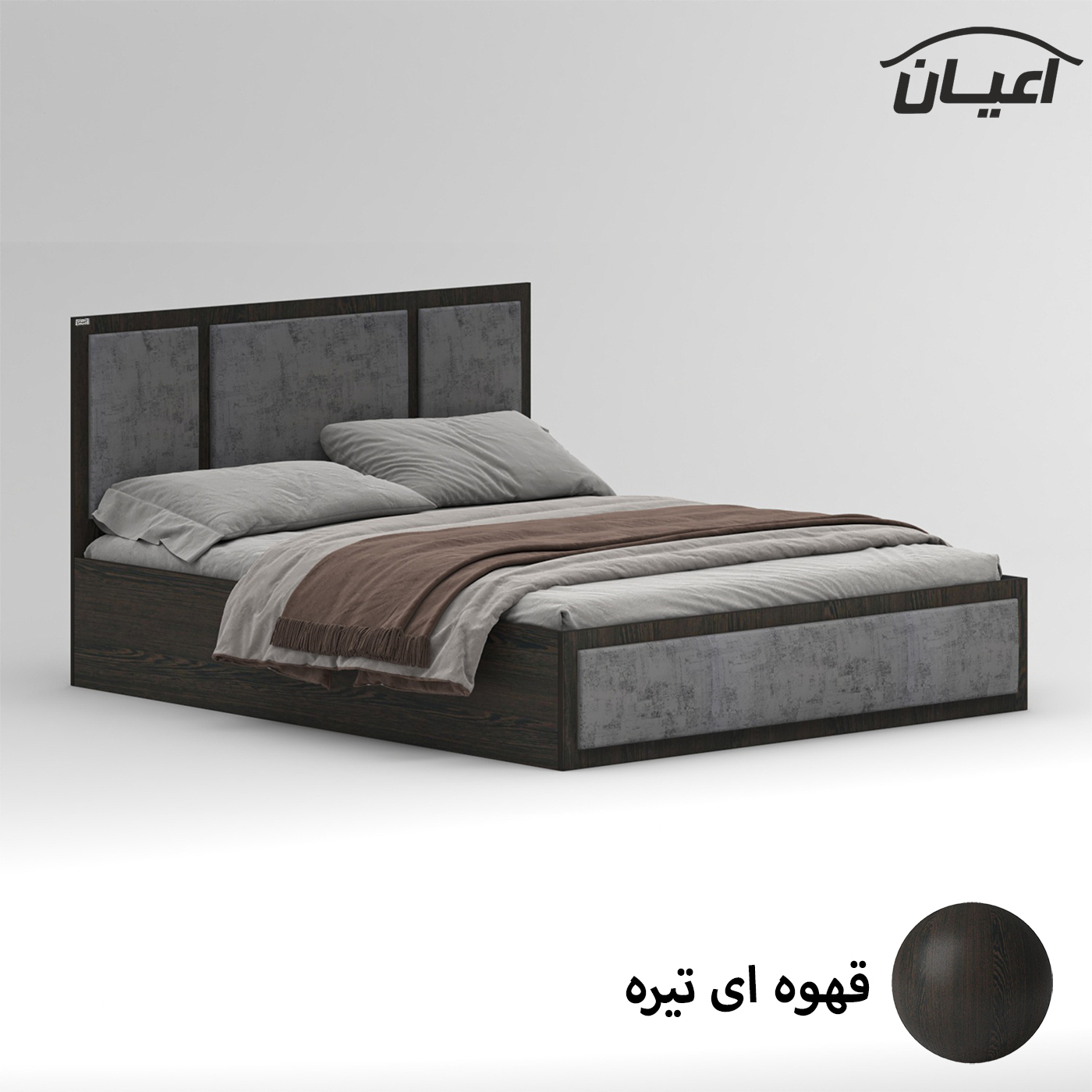 تخت خواب ملامینه دو نفره اعیان مدل FH958 سایز 160x200 سانتی متر