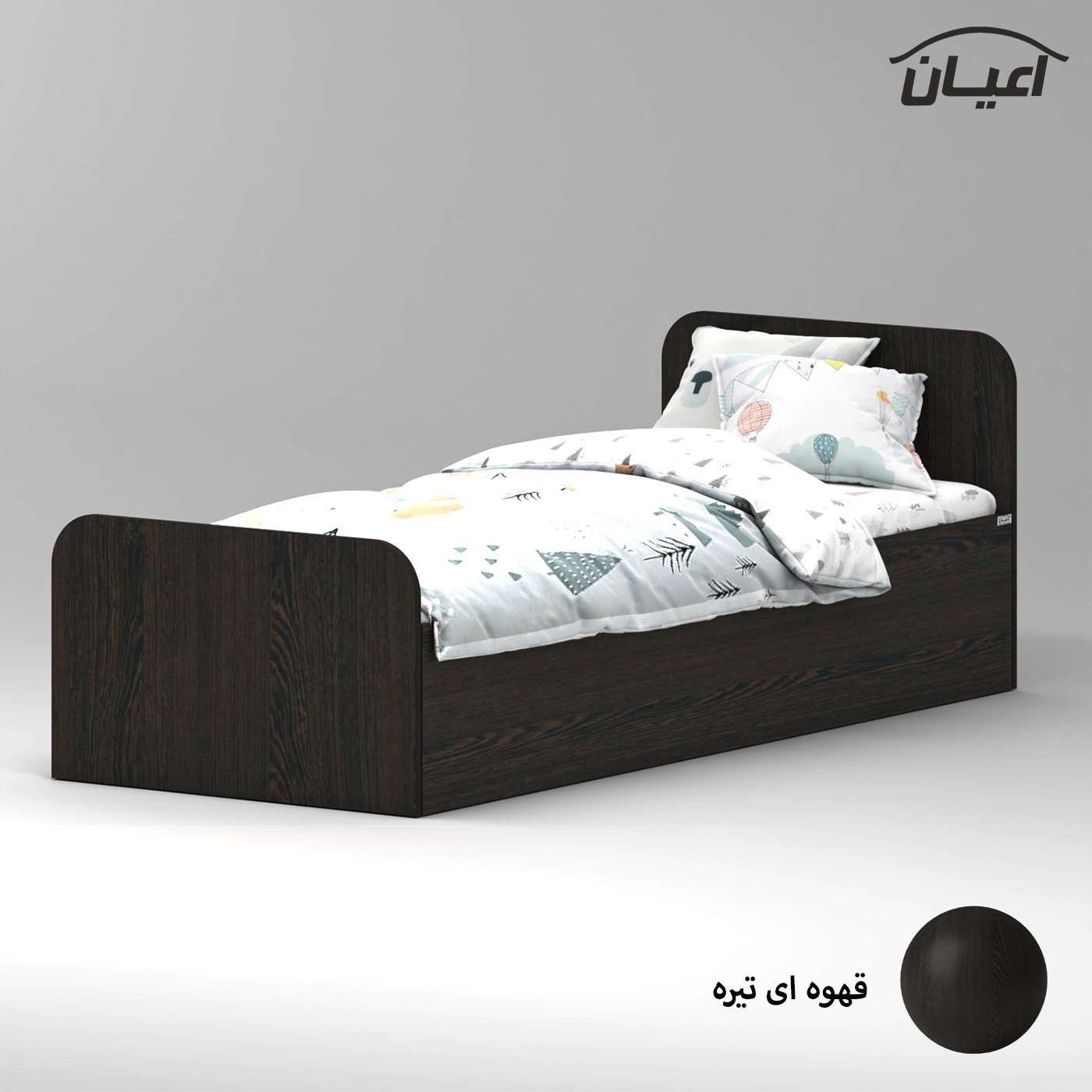 تخت خواب ملامینه یک نفره اعیان مدل FH930 سایز 80x180 سانتی متر