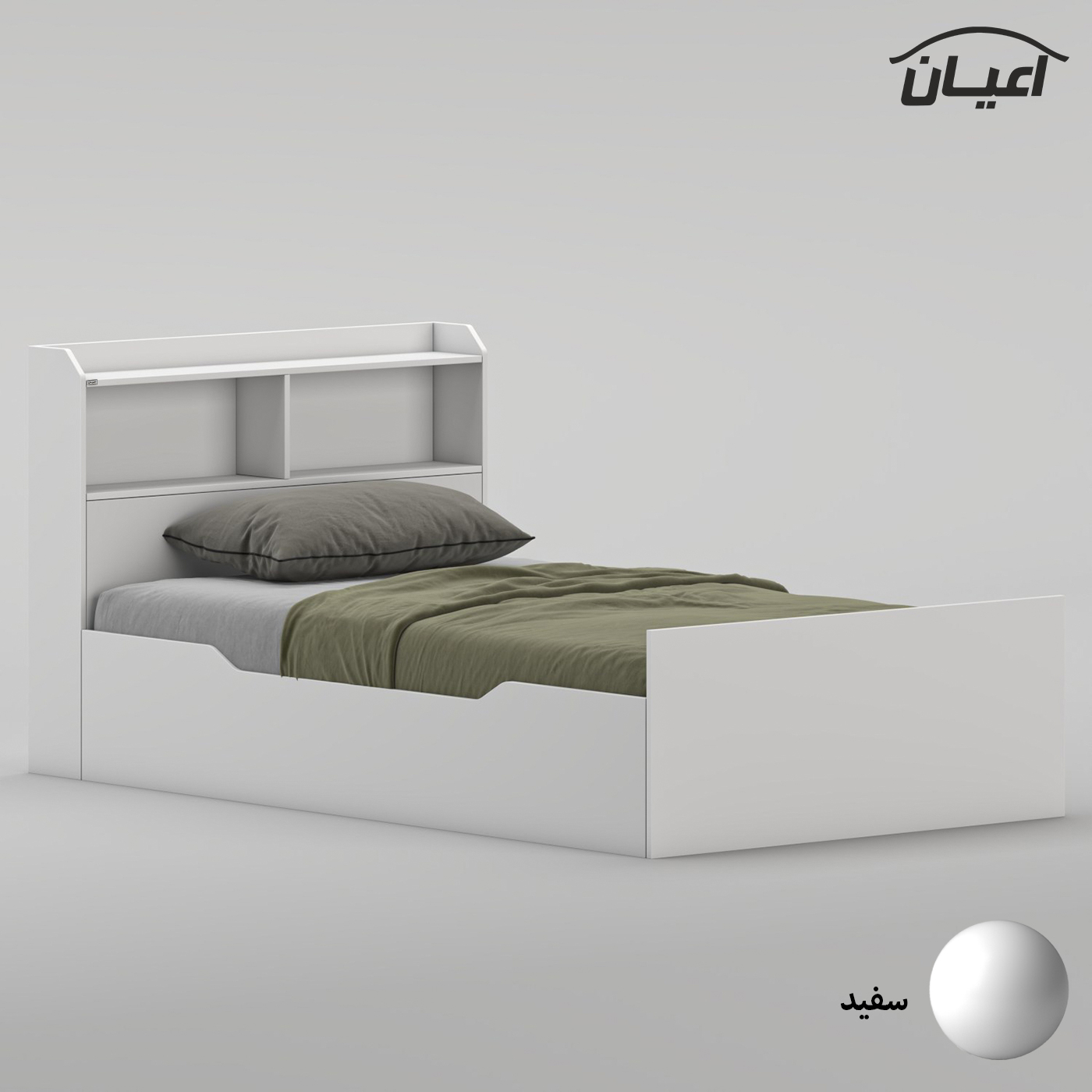 تختخواب ملامینه یک و نیم نفره اعیان مدل FH987 سایز 120 * 200 سانتیمتر