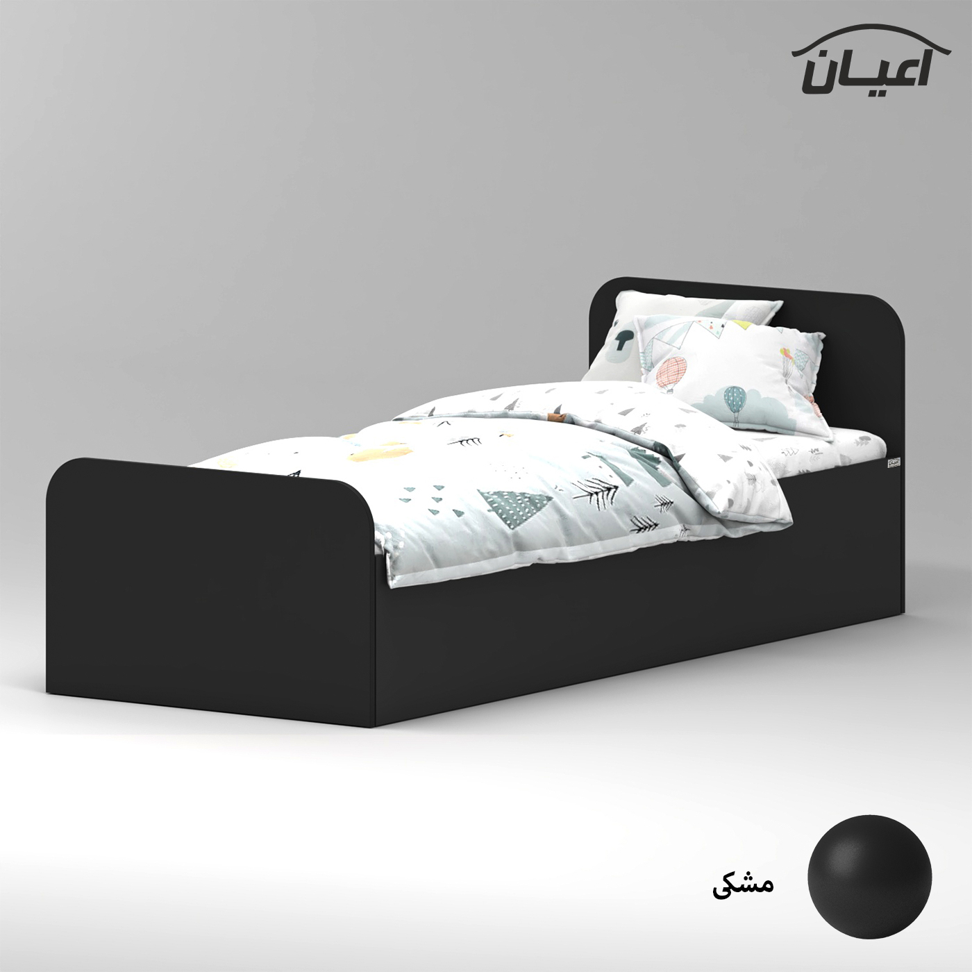 تخت خواب ملامینه یک نفره اعیان مدل FH930 سایز 80x180 سانتی متر