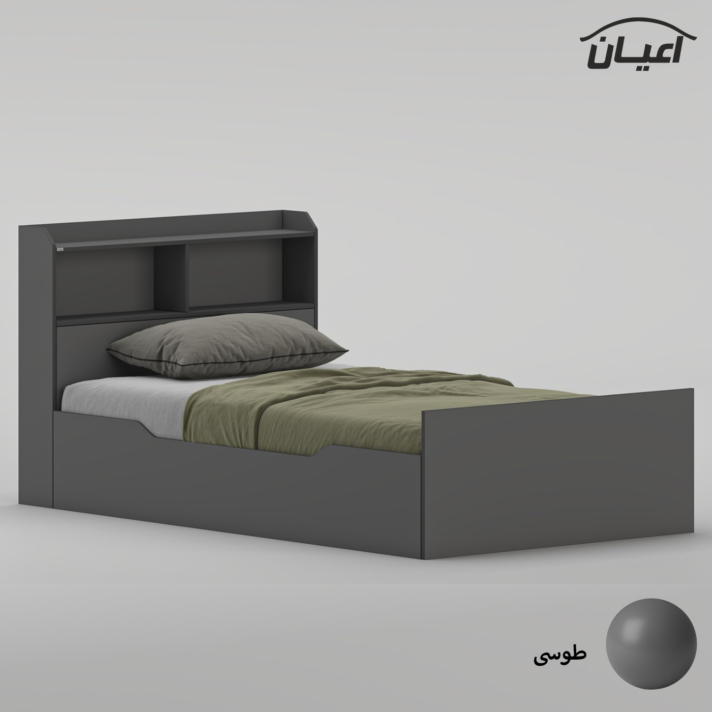 تختخواب ملامینه یک و نیم نفره اعیان مدل FH987 سایز 120 * 200 سانتیمتر