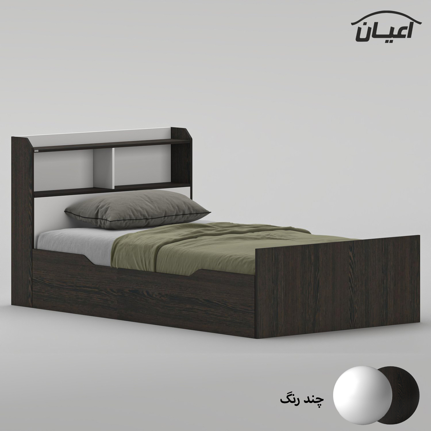 تختخواب ملامینه یک و نیم نفره اعیان مدل FH987 سایز 120 * 200 سانتیمتر