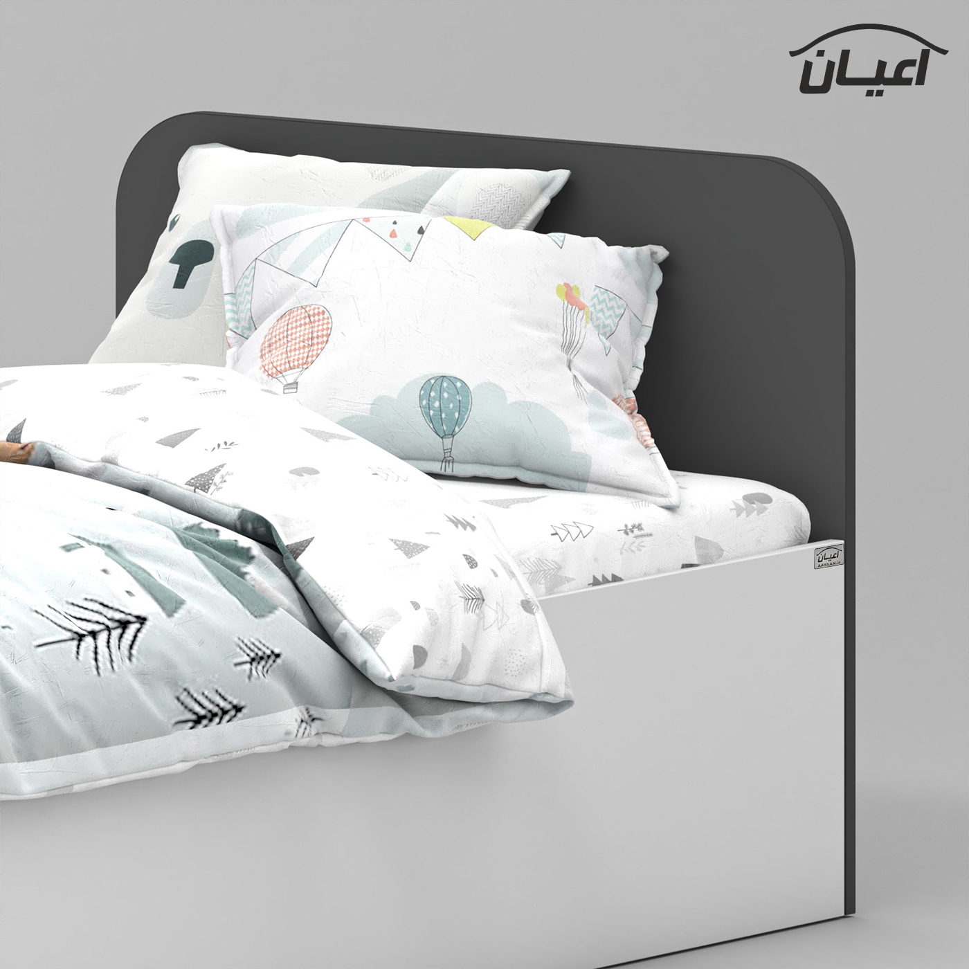 تخت خواب ملامینه یک نفره اعیان مدل FH930 سایز 80x180 سانتی متر