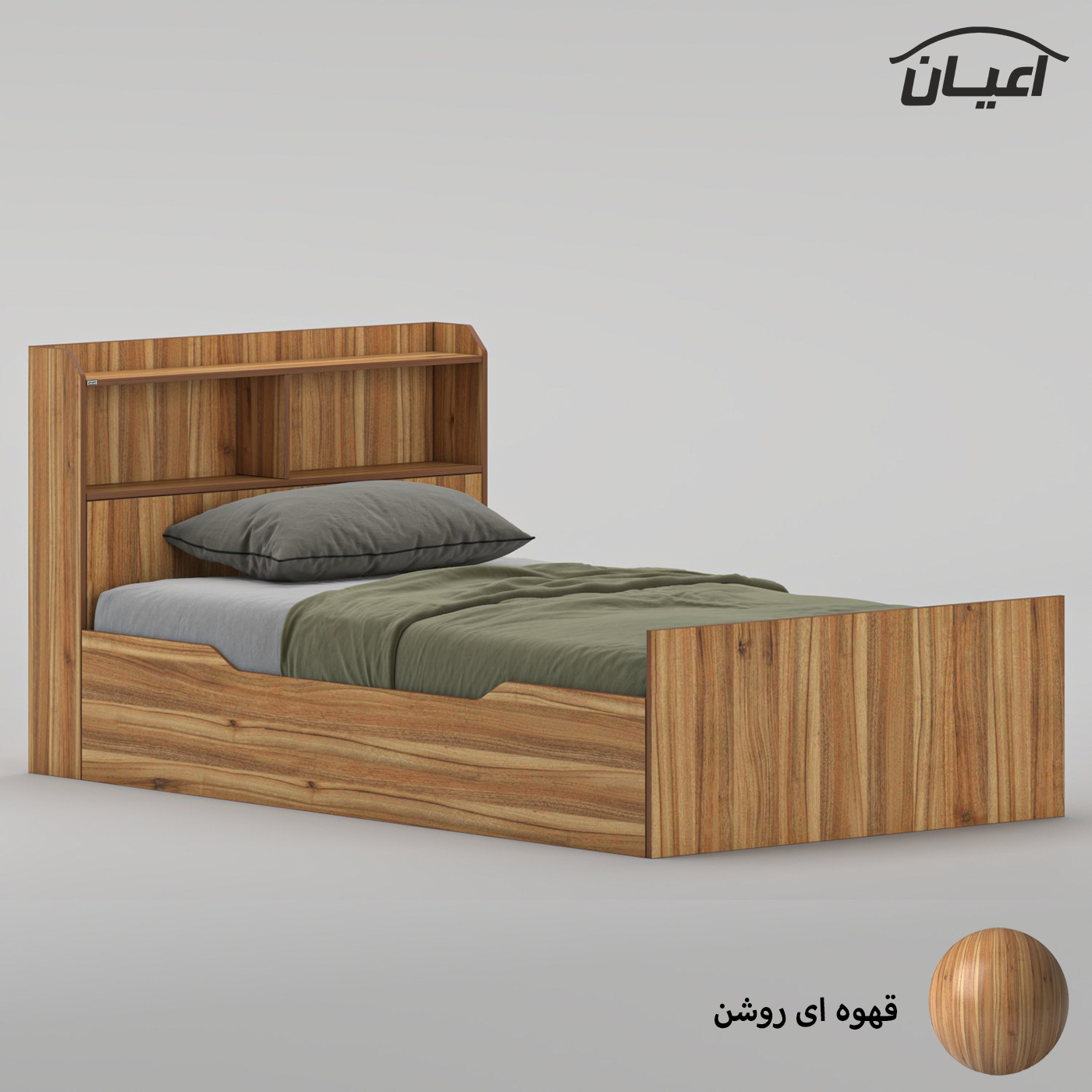 تختخواب ملامینه یک و نیم نفره اعیان مدل FH987 سایز 120 * 200 سانتیمتر