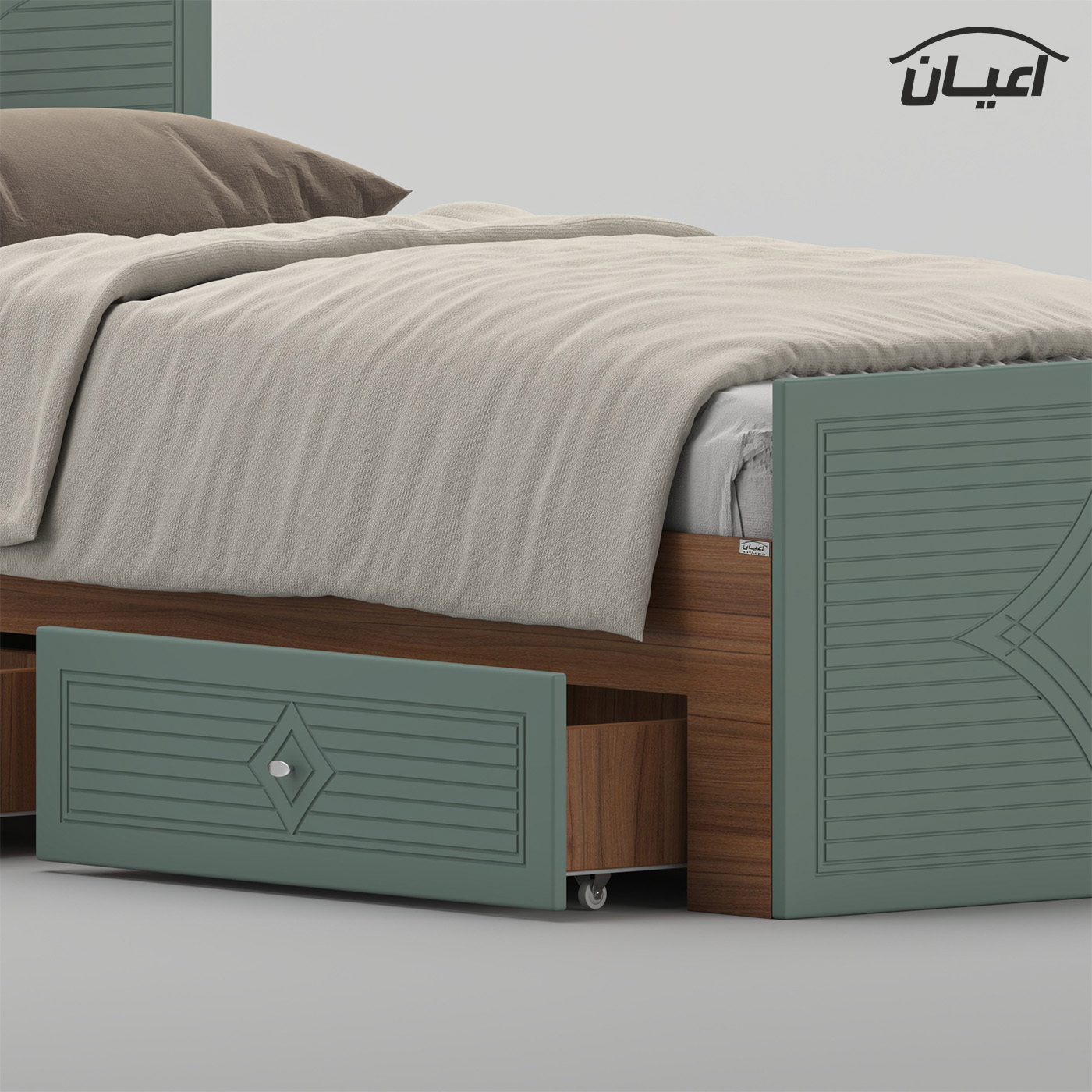 تخت‌خواب ام دی اف یک نفره اعیان مدل FH1026 سایز 80 * 180 سانتی‌متر