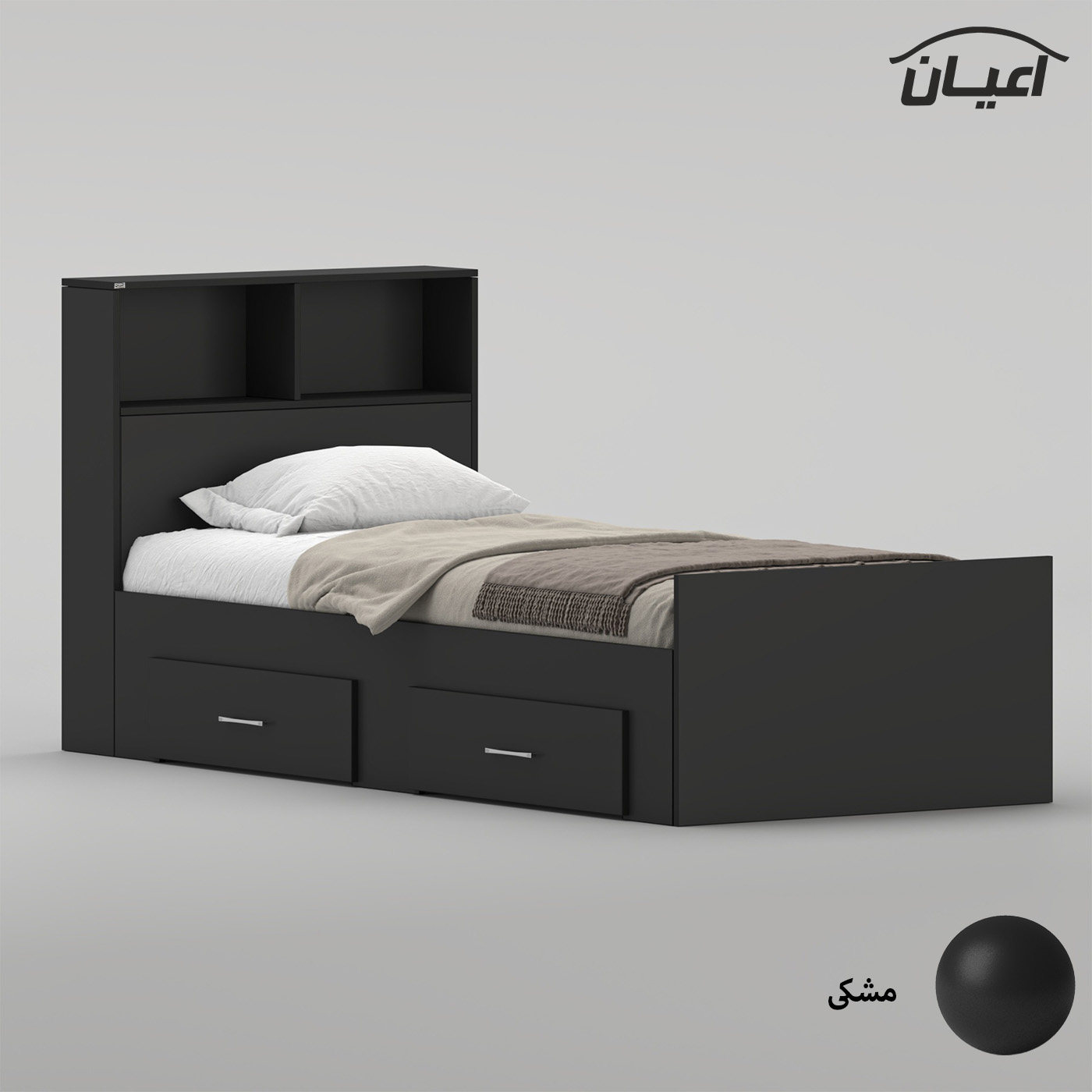 تخت‌خواب ملامینه یک نفره اعیان مدل FH1019 سایز 90 * 200 سانتی‌متر