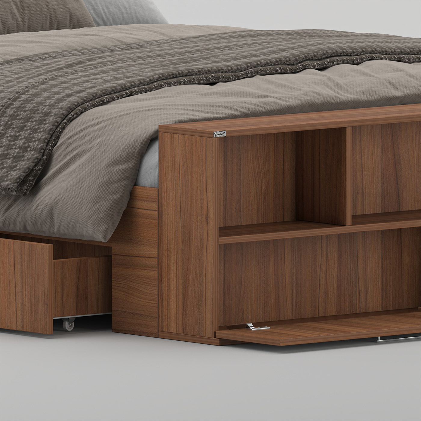 تخت‌خواب ملامینه دو نفره اعیان مدل FH1021 سایز 160 * 200 سانتی‌متر