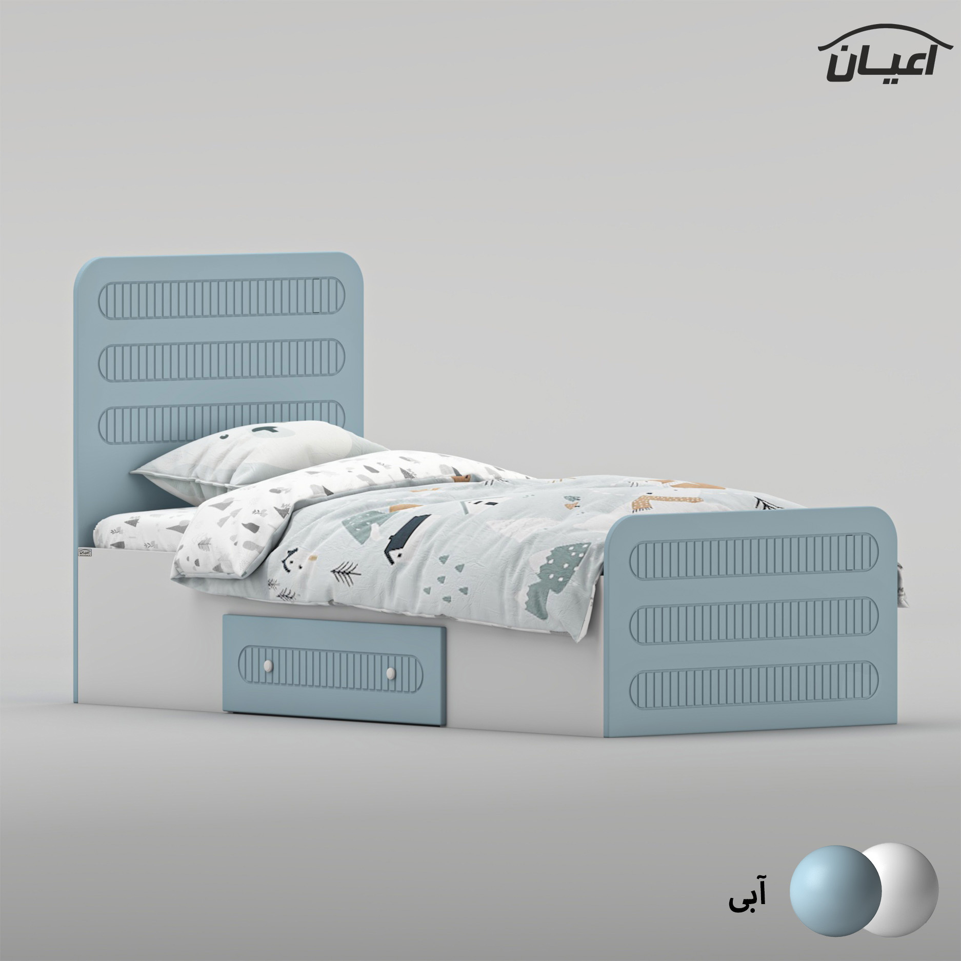 تخت‌خواب ام دی اف یک نفره اعیان مدل FH1041 سایز 80 * 180 سانتی‌متر