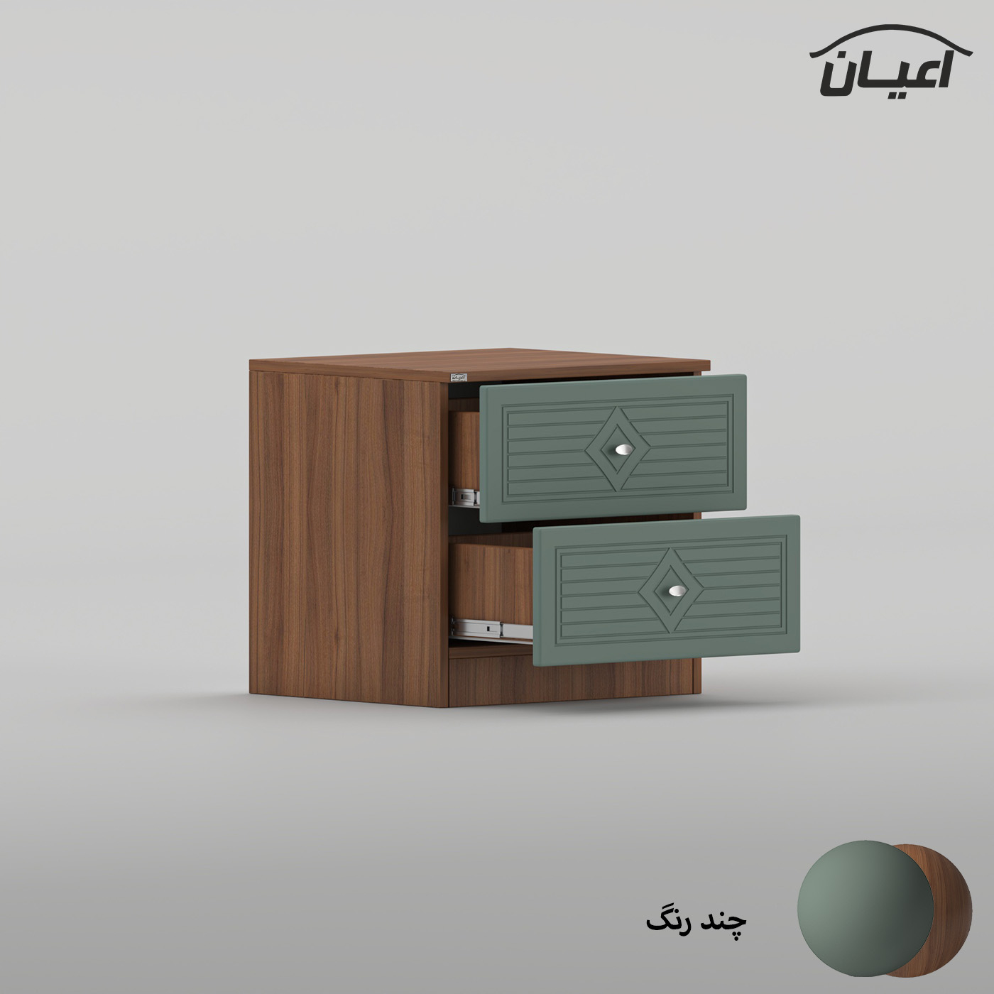 میز پاتختی اعیان مدل FH1030 دو عدد کشو