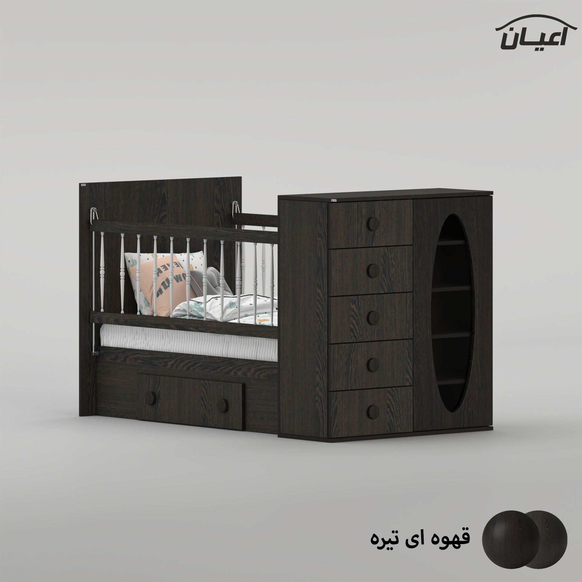 تختخواب کودک اعیان مدل FH1022 سایز 130 × 70