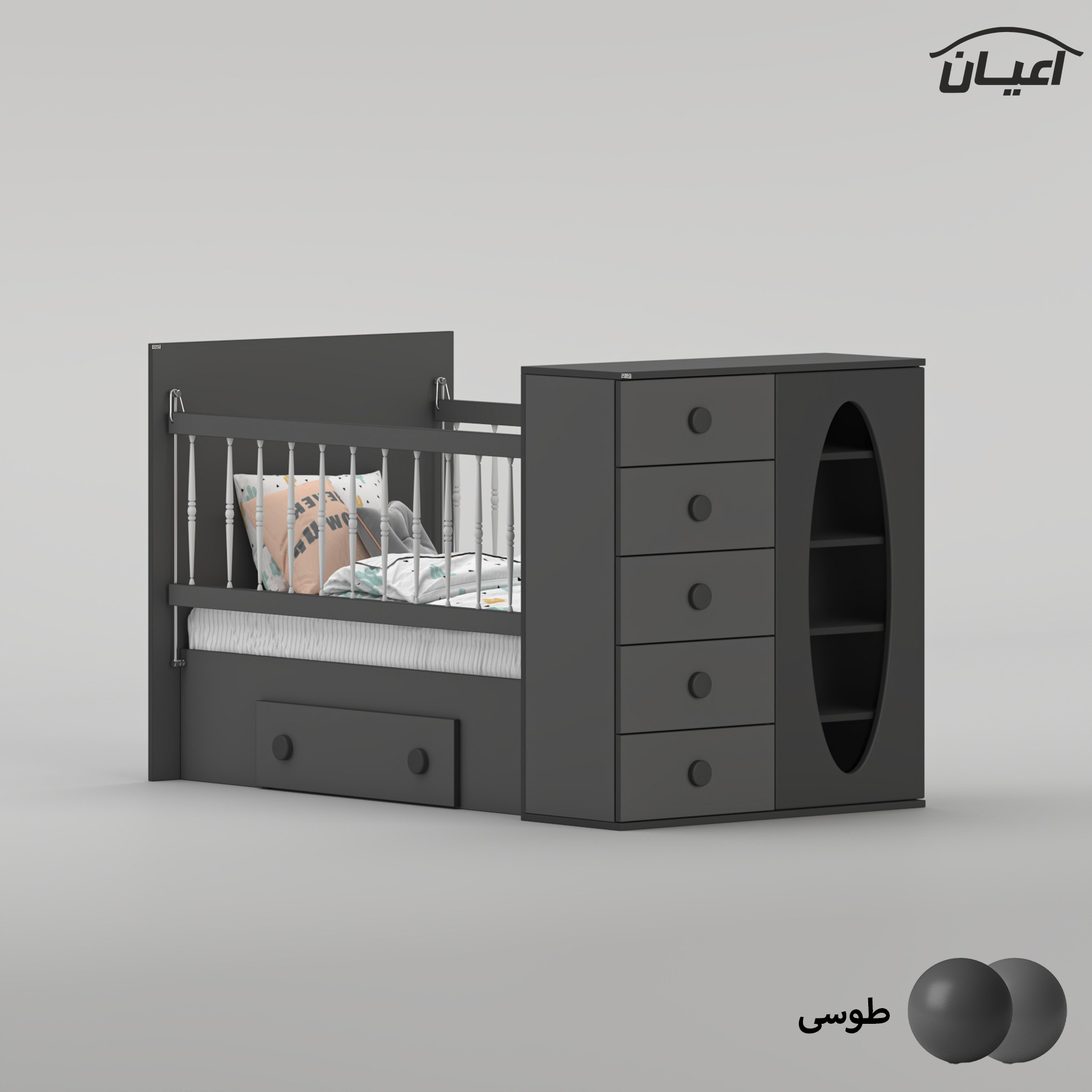 تختخواب کودک اعیان مدل FH1022 سایز 130 × 70