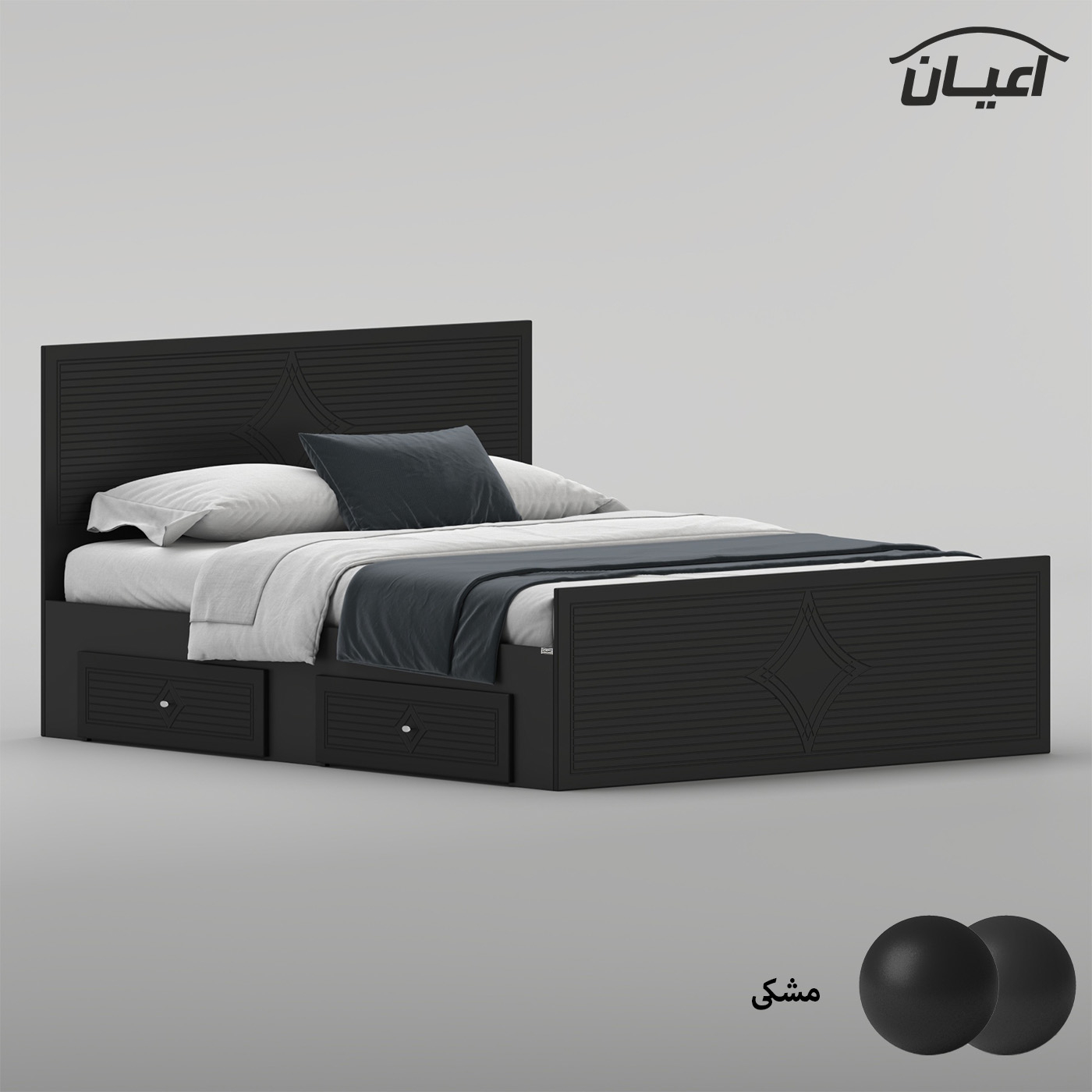 تخت‌خواب ام دی اف دو نفره اعیان مدل FH1029 سایز 160 * 200 سانتی‌متر