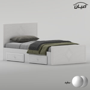 تخت‌خواب ام دی اف یک و نیم نفره اعیان مدل FH1028 سایز 120 * 200 سانتی‌متر