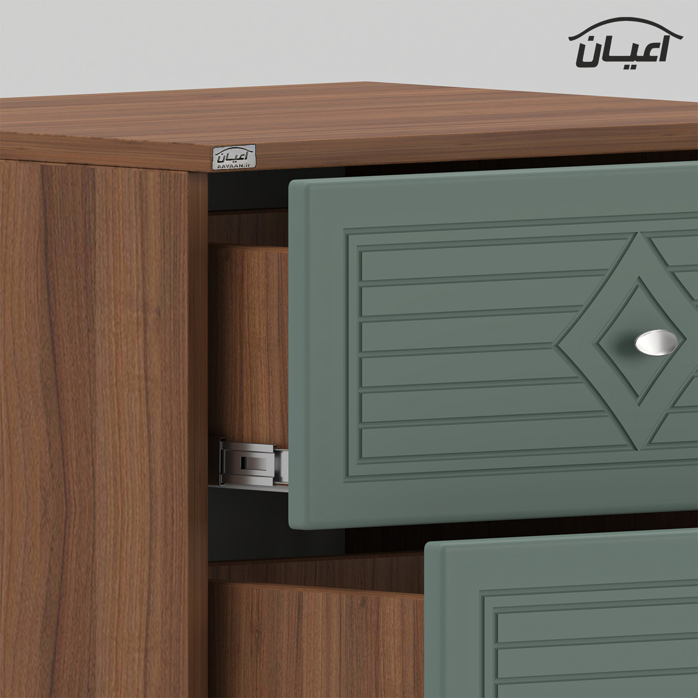 میز پاتختی اعیان مدل FH1030 دو عدد کشو