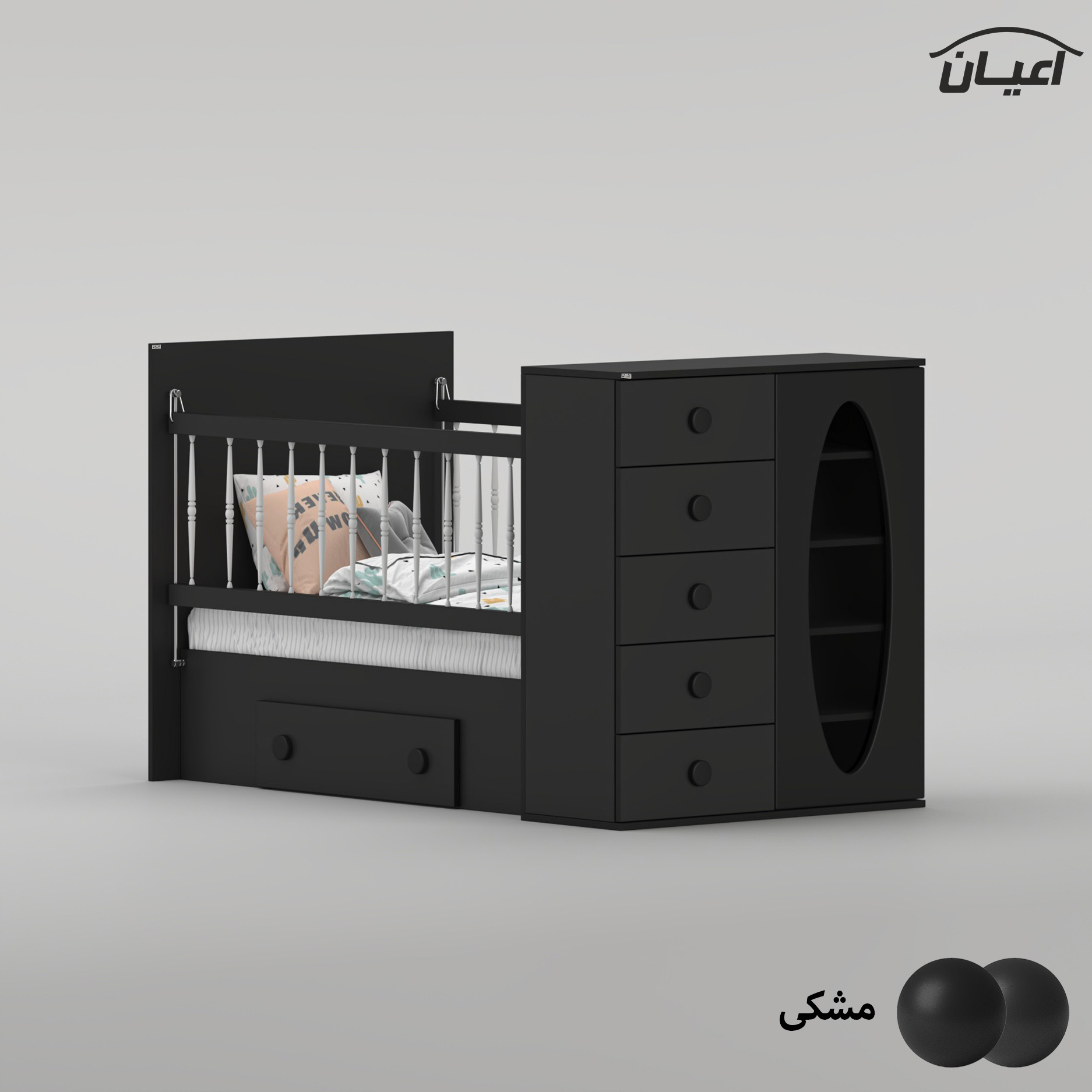 تختخواب کودک اعیان مدل FH1022 سایز 130 × 70