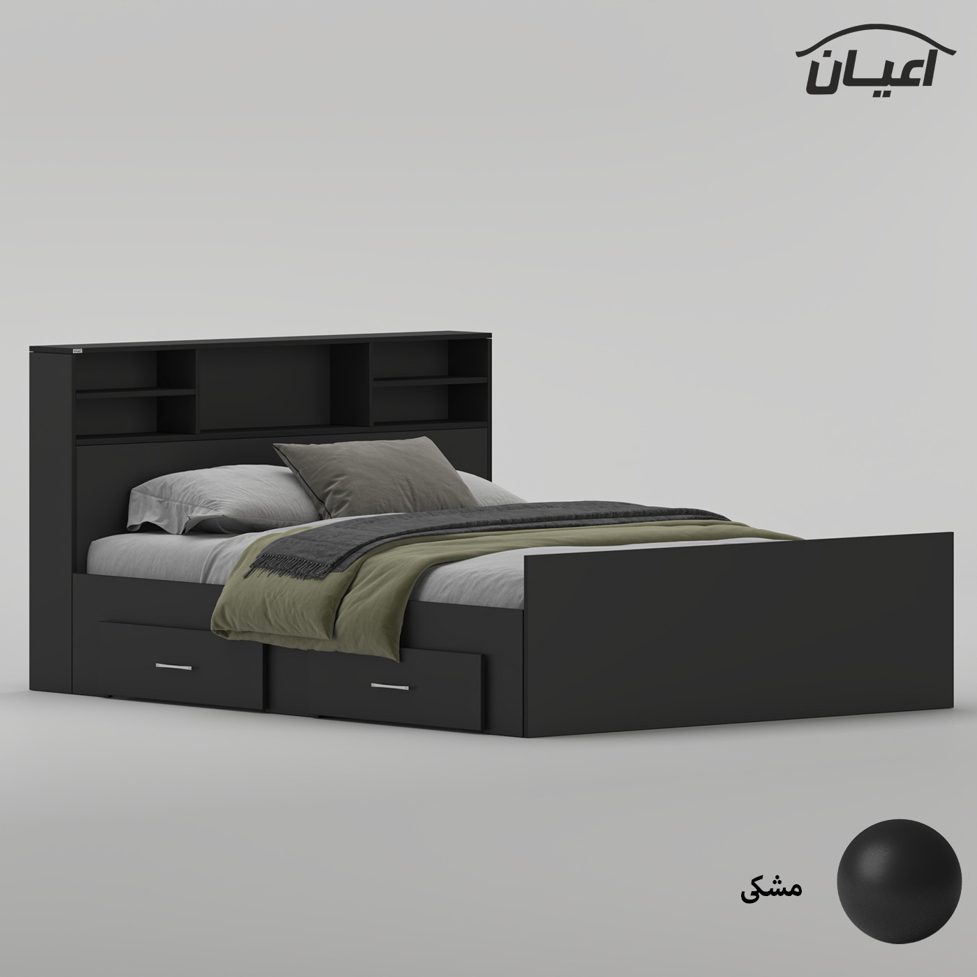 تختخواب ملامینه دو نفره اعیان مدل FH1020 سایز 160 * 200 سانتیمتر