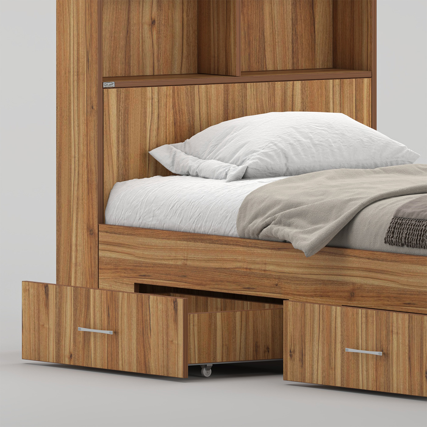 تخت‌خواب ملامینه یک نفره اعیان مدل FH1019 سایز 90 * 200 سانتی‌متر
