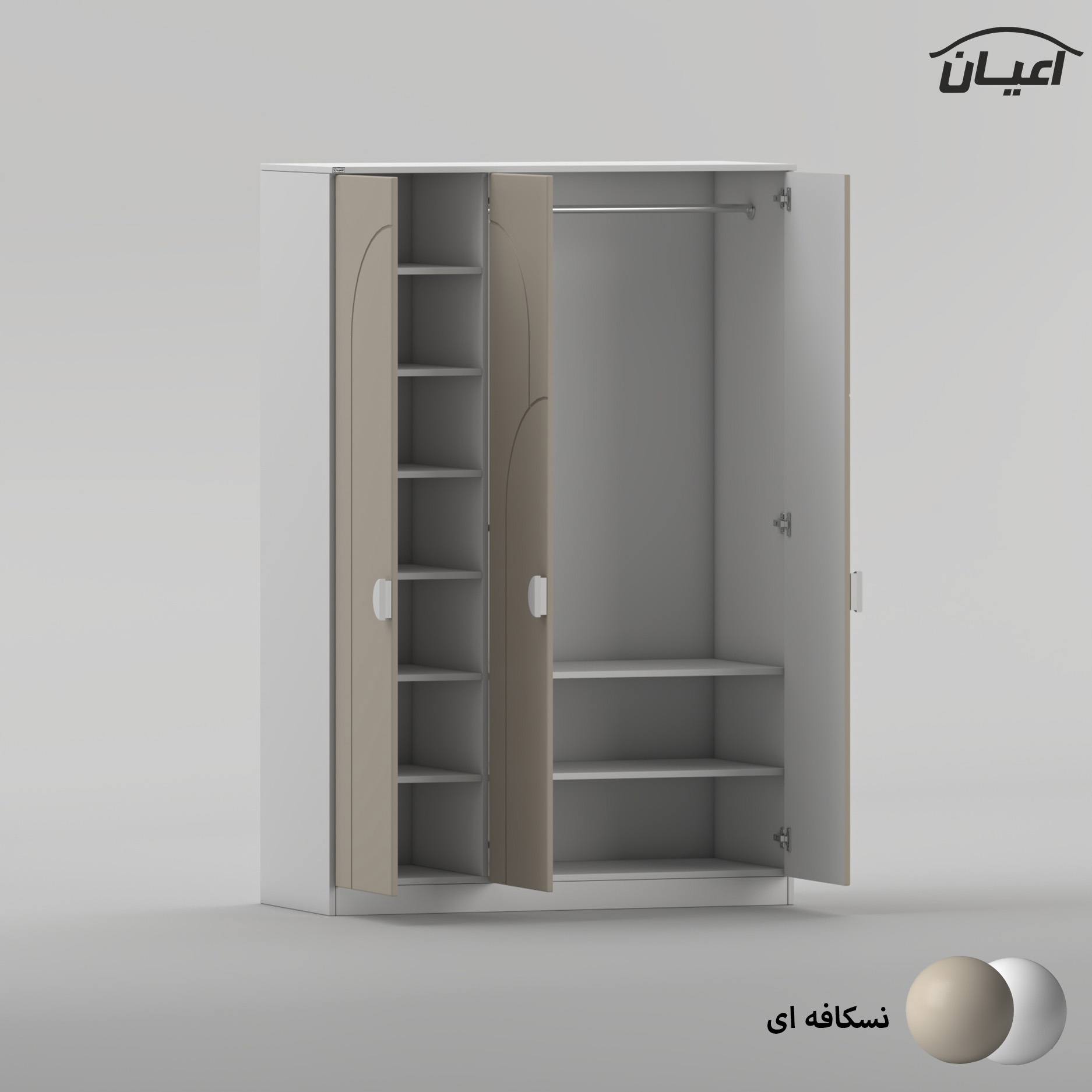 کمد لباس چند منظوره اعیان مدل FH1064 طول 120 سانتی متر